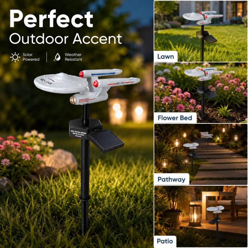 Halo Outdoor Lighting - Star Trek USS Enterprise Solar Bahçe