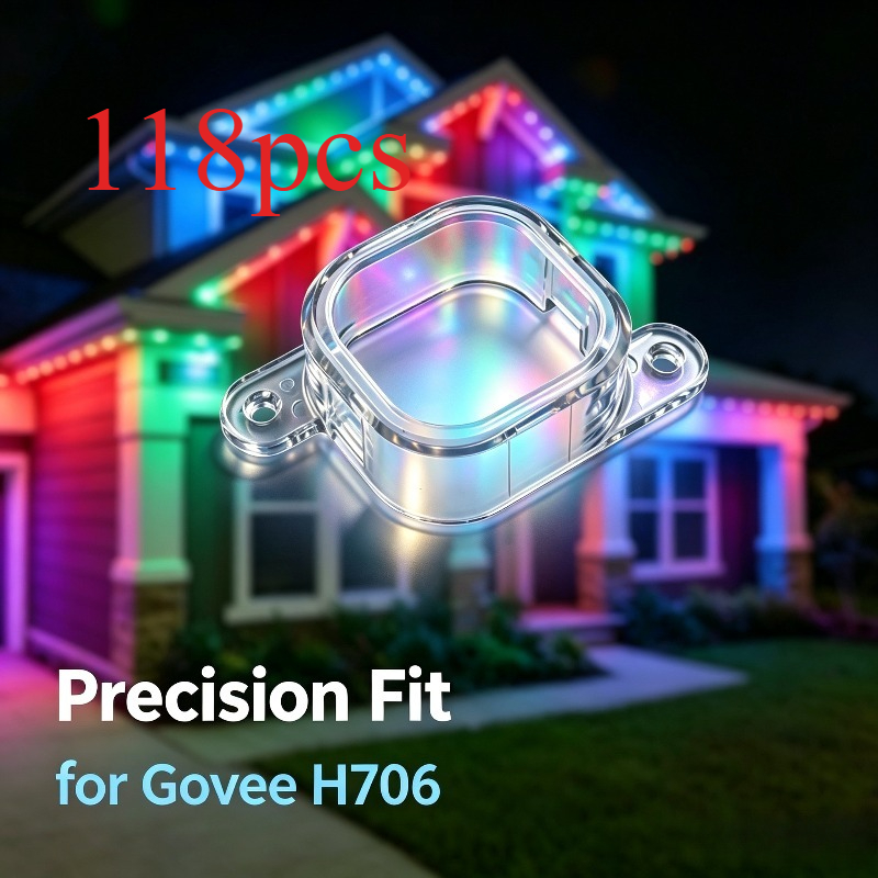 Outdoor Lighting Govee - 118 adet Şeffaf LED Işık Klipsi,