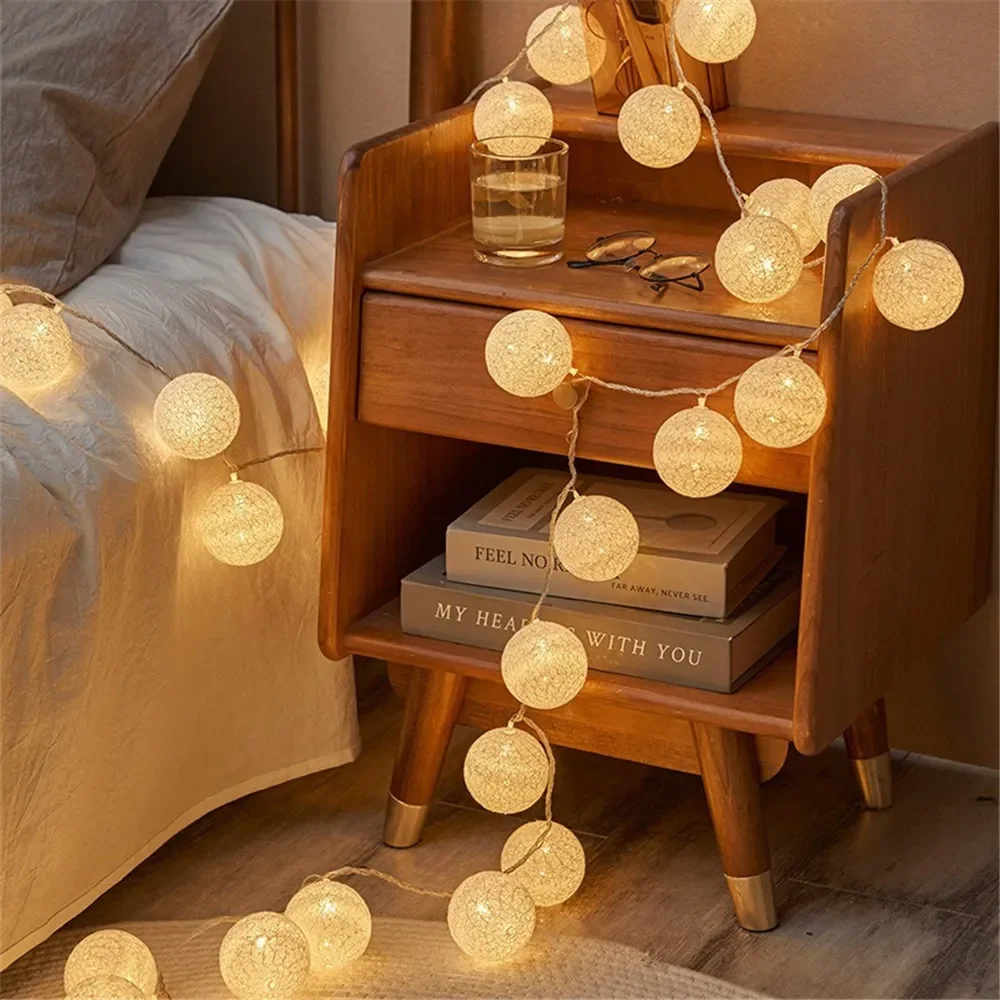 Outdoor Lighting Sconce - Cadılar bayramı Pamuk Çelenk Topları Işıkları