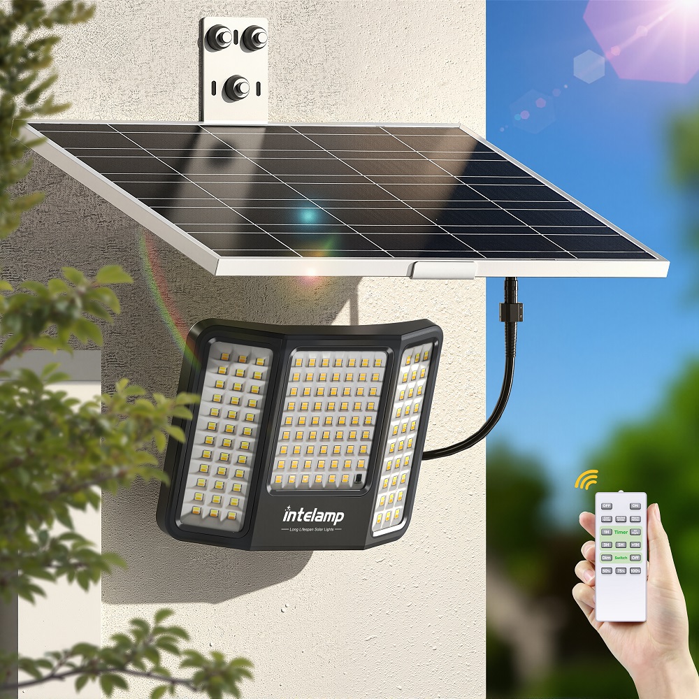 Outdoor Lighting Dusk To Dawn - intelamp Güneş Enerjili Projektör 2000LM 20000mAh