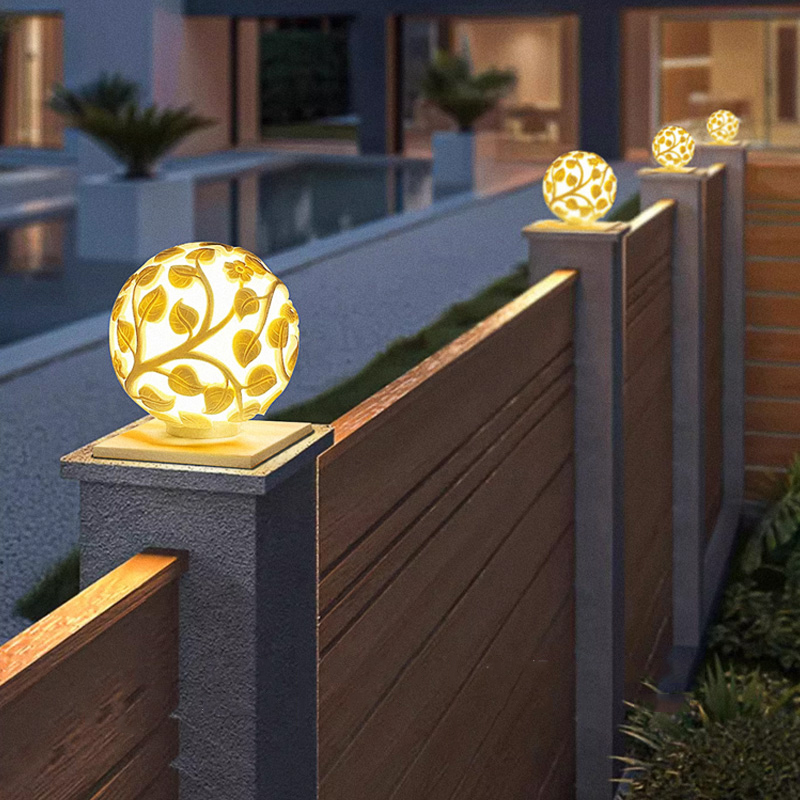 Outdoor Lighting Decoration - Dış mekan sütun lambaları güneş enerjili