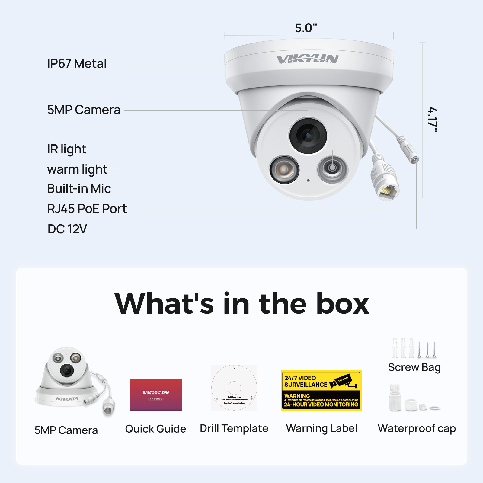 VIKYLIN 5MP Akıllı Çift Işıklı - Outdoor Lighting Mains Powered incelemesi ve fiyatı