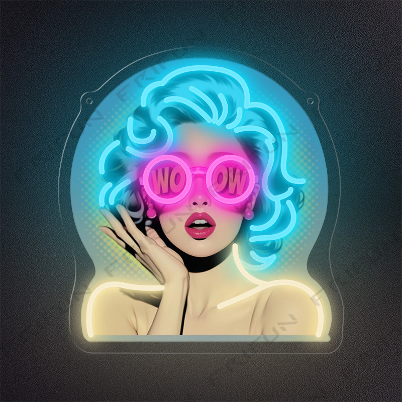 WOW Curl Girl Neon Tabela UV B - Outdoor Lighting Decor Wow incelemesi ve fiyatı