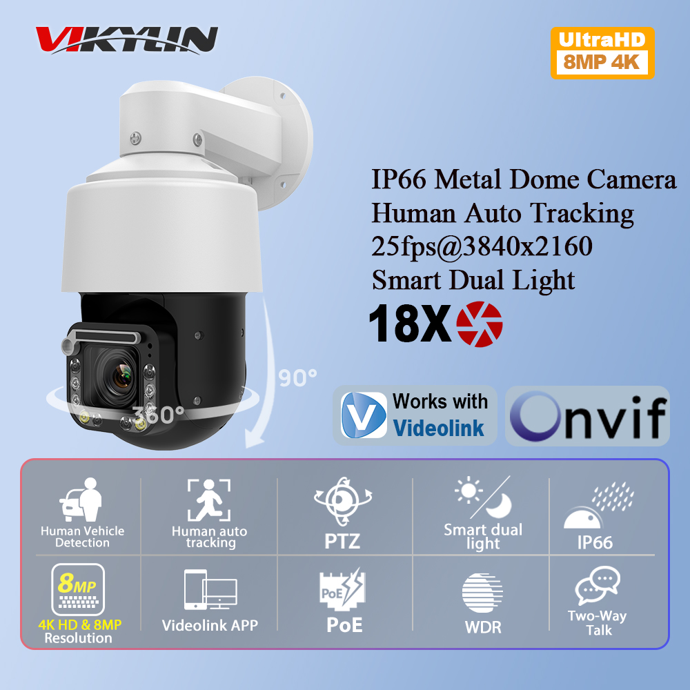 Vikylin 4K 8MP 18X Zoom PTZ IP - Outdoor Lighting Mains Powered incelemesi ve fiyatı